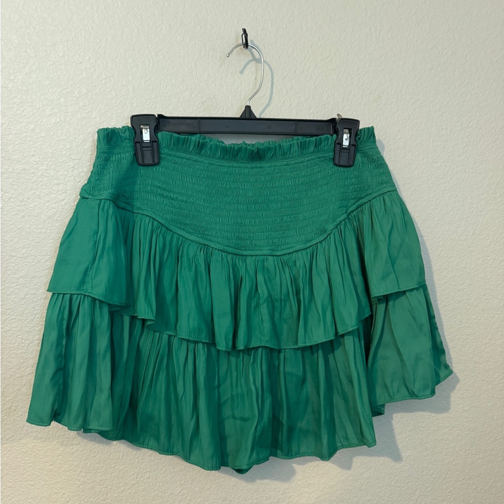 Mustard Seed Emerald Mini Skirt